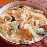 生姜がじんわり♪卵とくずし豆腐のあんかけうどん♪